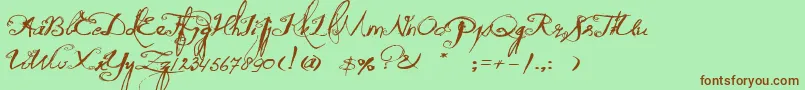 QuiltedButterfly Font – Brown Fonts on Green Background