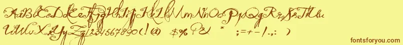 QuiltedButterfly Font – Brown Fonts on Yellow Background