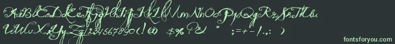 QuiltedButterfly Font – Green Fonts on Black Background