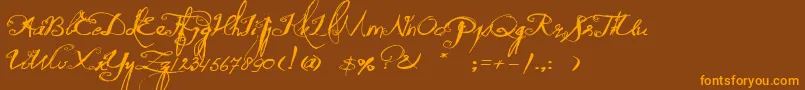 QuiltedButterfly Font – Orange Fonts on Brown Background