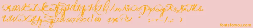 QuiltedButterfly Font – Orange Fonts on Pink Background