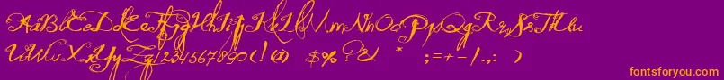 fuente QuiltedButterfly – Fuentes Naranjas Sobre Fondo Morado