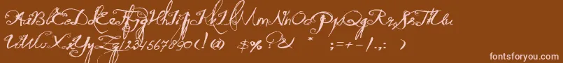 QuiltedButterfly Font – Pink Fonts on Brown Background