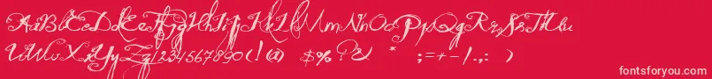 QuiltedButterfly Font – Pink Fonts on Red Background