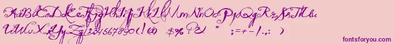 QuiltedButterfly Font – Purple Fonts on Pink Background