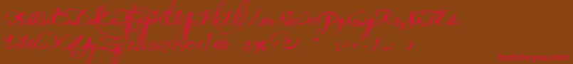 QuiltedButterfly Font – Red Fonts on Brown Background