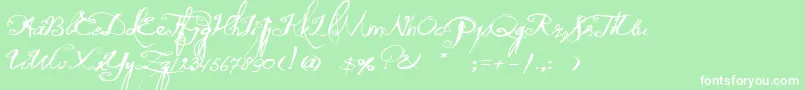 QuiltedButterfly Font – White Fonts on Green Background