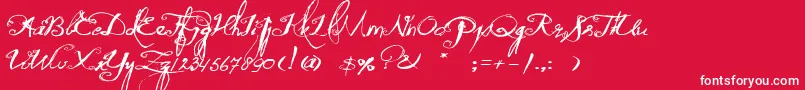 QuiltedButterfly Font – White Fonts on Red Background