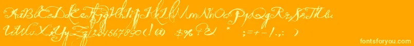 QuiltedButterfly Font – Yellow Fonts on Orange Background