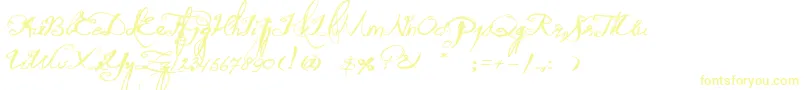 QuiltedButterfly Font – Yellow Fonts on White Background