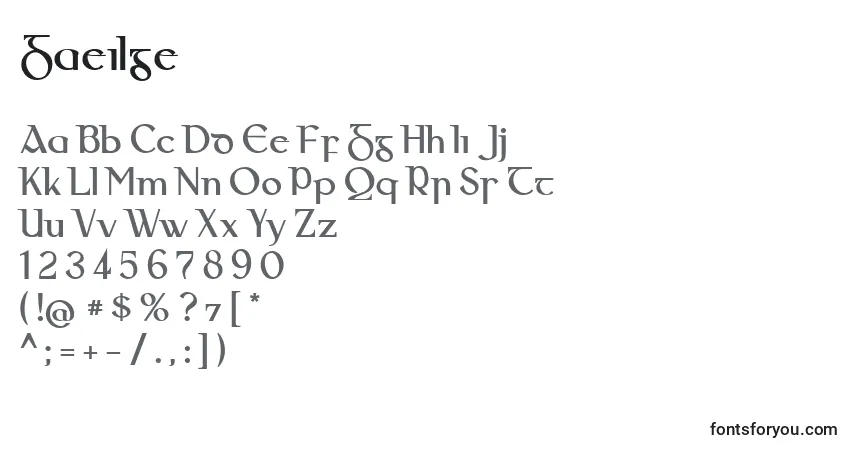 A fonte Gaeilge – alfabeto, números, caracteres especiais