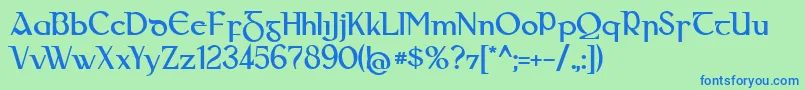 Gaeilge Font – Blue Fonts on Green Background