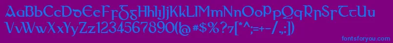 Gaeilge Font – Blue Fonts on Purple Background
