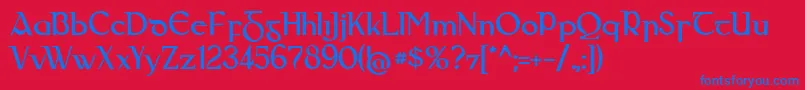 Gaeilge Font – Blue Fonts on Red Background