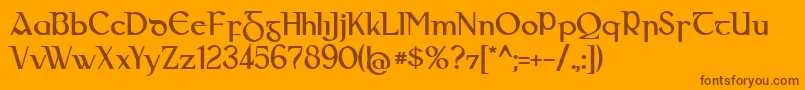 Gaeilge Font – Brown Fonts on Orange Background
