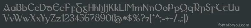 フォントGaeilge – 黒い背景に灰色の文字