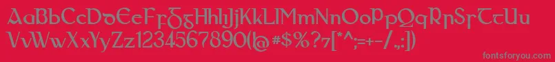 Gaeilge Font – Gray Fonts on Red Background
