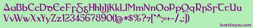 Gaeilge Font – Purple Fonts on Green Background