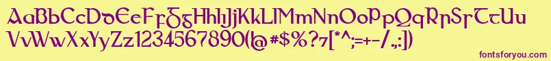 Gaeilge Font – Purple Fonts on Yellow Background