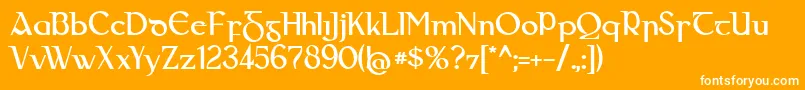 Gaeilge Font – White Fonts on Orange Background