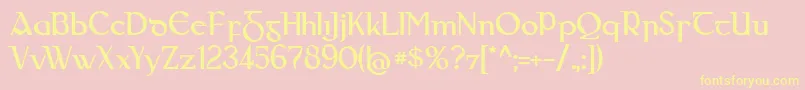 Gaeilge Font – Yellow Fonts on Pink Background