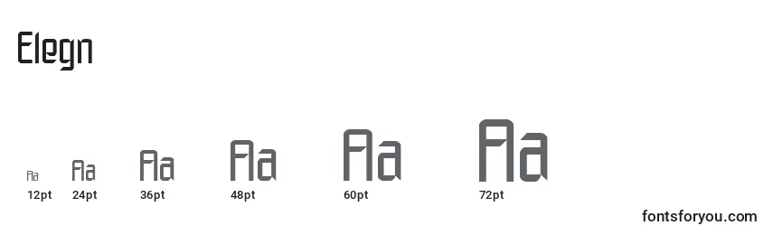 Размеры шрифта Elegn