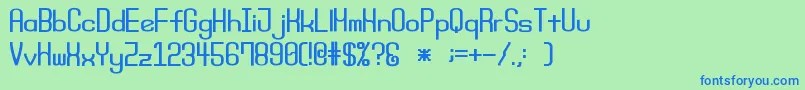 フォントMondayBoldSrb – 青い文字は緑の背景です。