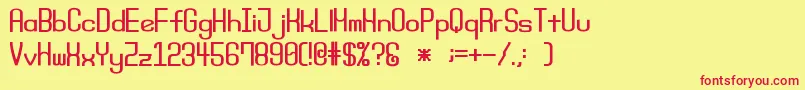 MondayBoldSrb Font – Red Fonts on Yellow Background