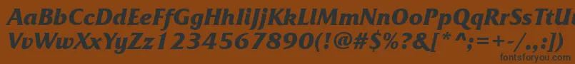 FrizquadrataettBolditalic-fontti – mustat fontit ruskealla taustalla