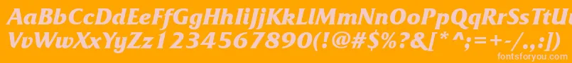 FrizquadrataettBolditalic Font – Pink Fonts on Orange Background