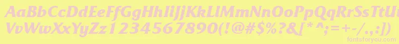 FrizquadrataettBolditalic Font – Pink Fonts on Yellow Background