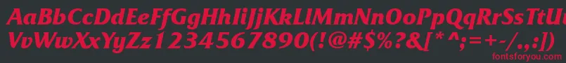 FrizquadrataettBolditalic Font – Red Fonts on Black Background