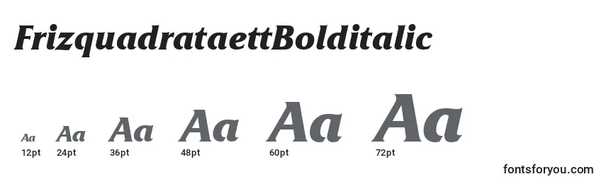 Размеры шрифта FrizquadrataettBolditalic