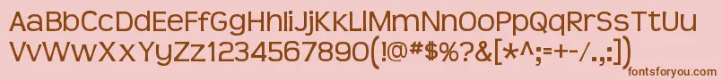 TeenRegular-fontti – ruskeat fontit vaaleanpunaisella taustalla