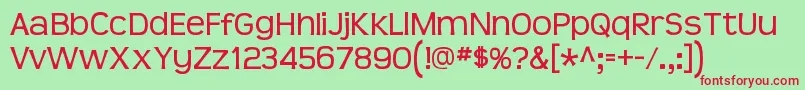 TeenRegular Font – Red Fonts on Green Background