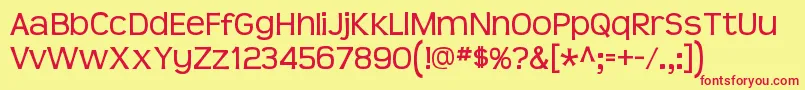 TeenRegular Font – Red Fonts on Yellow Background