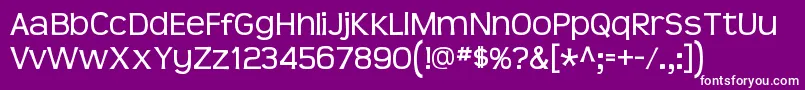 Czcionka TeenRegular – białe czcionki na fioletowym tle