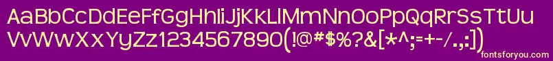 Czcionka TeenRegular – żółte czcionki na fioletowym tle