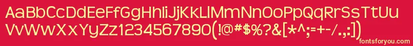 TeenRegular-Schriftart – Gelbe Schriften auf rotem Hintergrund