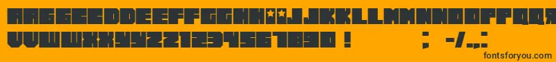 Russiano Font – Black Fonts on Orange Background