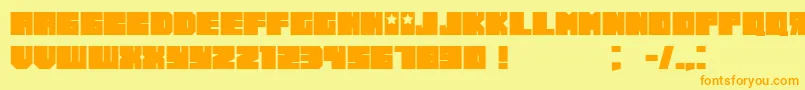 Russiano Font – Orange Fonts on Yellow Background