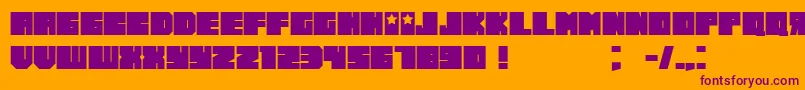 Russiano Font – Purple Fonts on Orange Background