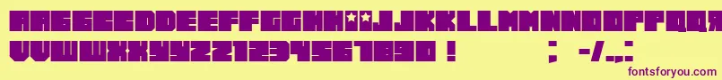Russiano Font – Purple Fonts on Yellow Background