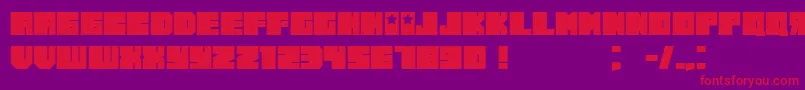 Fonte Russiano – fontes vermelhas em um fundo violeta