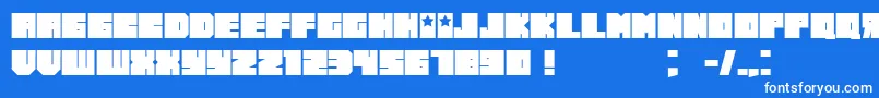 Russiano Font – White Fonts on Blue Background