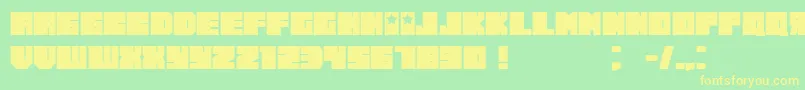 Russiano Font – Yellow Fonts on Green Background