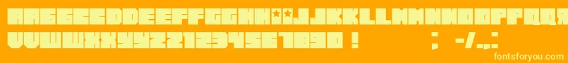 Russiano Font – Yellow Fonts on Orange Background