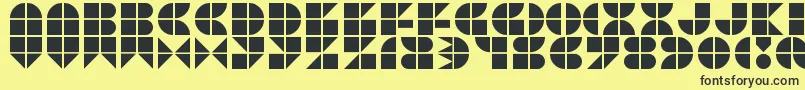 Picopop-Schriftart – Schwarze Schriften auf gelbem Hintergrund