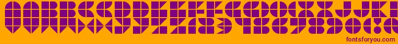 Picopop-Schriftart – Violette Schriften auf orangefarbenem Hintergrund