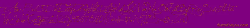 Fonte SaintAndrewsQueen – fontes marrons em um fundo roxo